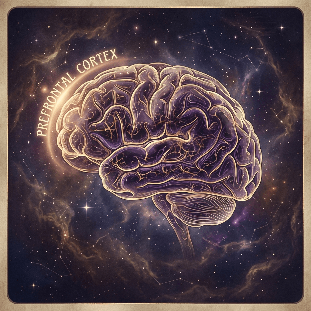 Neurosciences de l'intuition : le rôle du cerveau inconscient Schéma du cerveau montrant le cortex préfrontal et les zones de l'intuition