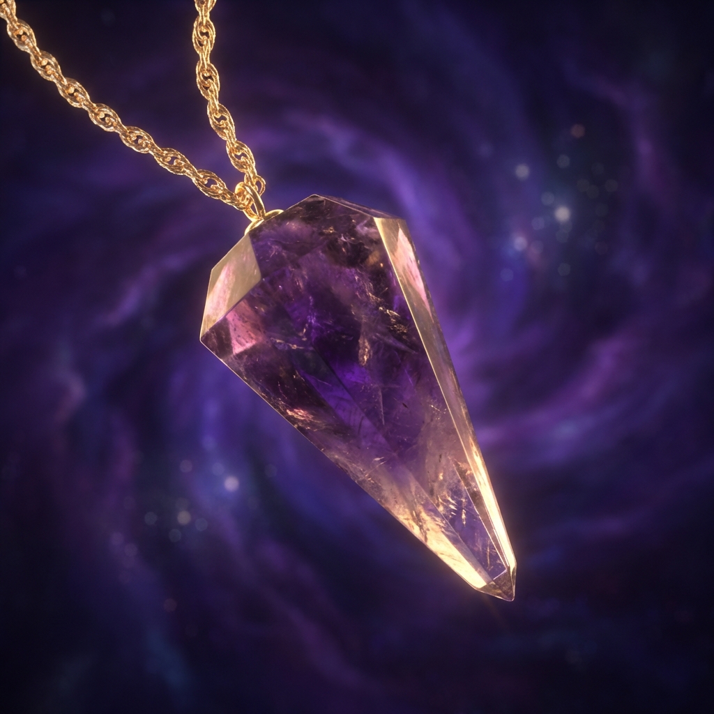 Pendule divinatoire en améthyste